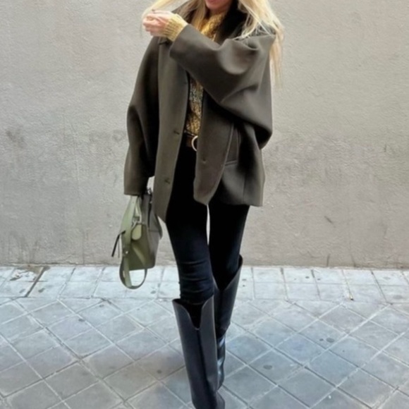 Zara Wool Blend Short Coat - Picture 10 of 16